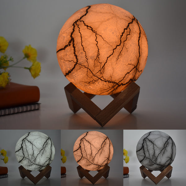 3D Painted Moon LED Night Light – Creative Bedside Lamp