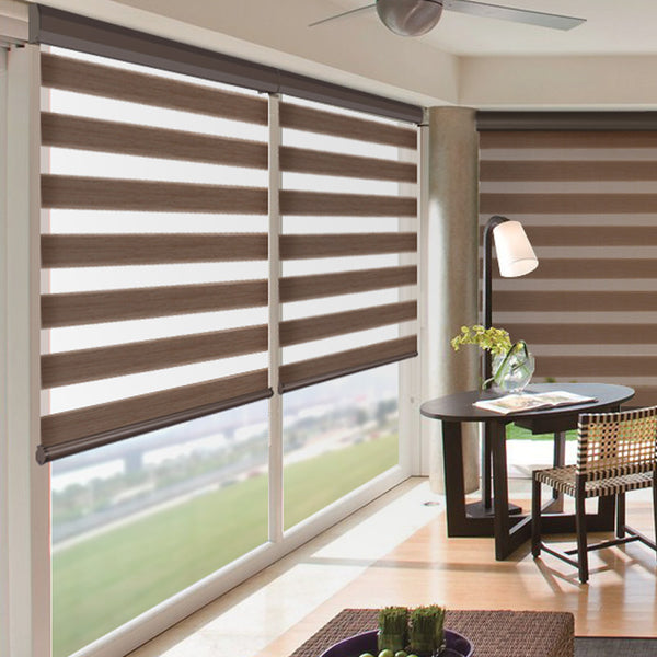 Semi-Shading Gauze Roll-Up Curtain – Electric Zebra Roller Shade