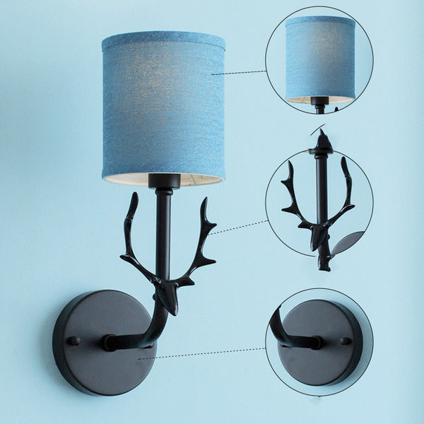 Wrought Iron Antlers Wall Lamp – Bedroom & Hotel Decor Lighting