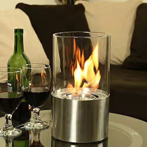 Concrete Tabletop Fire Pit Bowl – Indoor Alcohol Mini Fireplace