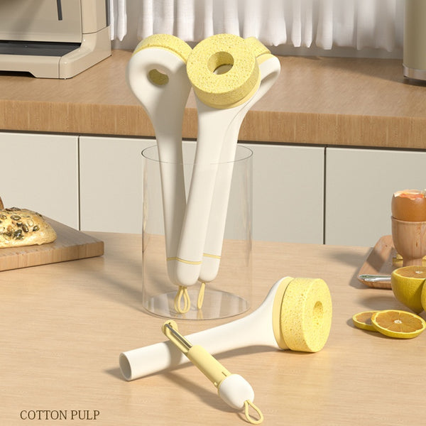 Wood Pulp Sponge Kitchen Scrub Brush