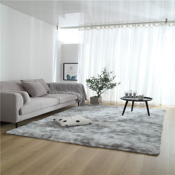Tie-Dye Gradient Carpet – Long Soft Rug for Bedroom or Sofa