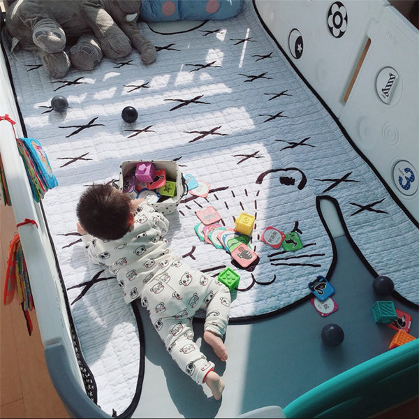White Tiger Baby Play Mat – Plush Kids Floor Carpet Toy