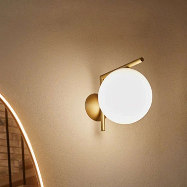 Glass Wall Sconce Lamp – Bedside or Hallway Light Fixture