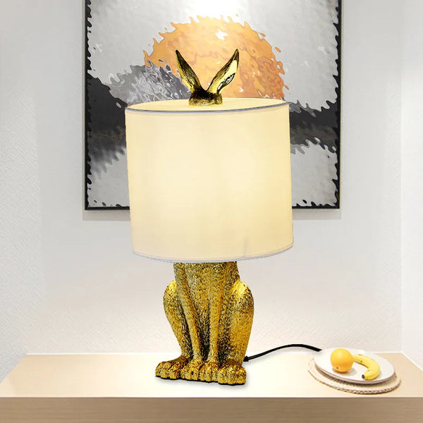 Nordic Modern Resin Rabbit Table Lamps Retro Industrial Desk Lights for Living Room Bedroom Bedside Study Decorative Lights