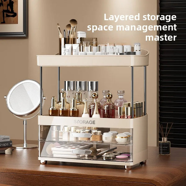 Cosmetics Storage Box Desktop Dresser Lipstick Eyebrow Pencil Organizing Box Large Capacity Skin Care Product Shelf
