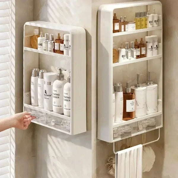 Kitchen Shelf Wall Mounted Multifunctional Wall Mounted Storage Cabinet for Storing Seasoning Products Without Drilling Holes