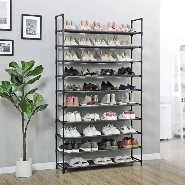 10 Tier Standing Shoe Shelf Multi-Layer Household Rack Student Dormitory Storage Cabinets Large Capacity and Simple Shoe Cabinet