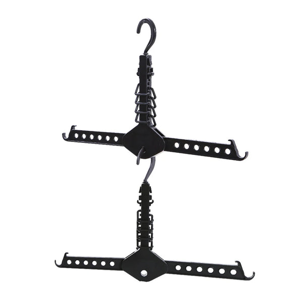 Multi-Functional Clothes Hanger Plastic Saving Hangers Hook Rack Strong Load Bearing Double Layer