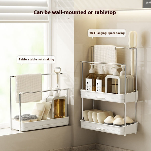 Multi-Layer Rag Storage Rack – Kitchen Organizer